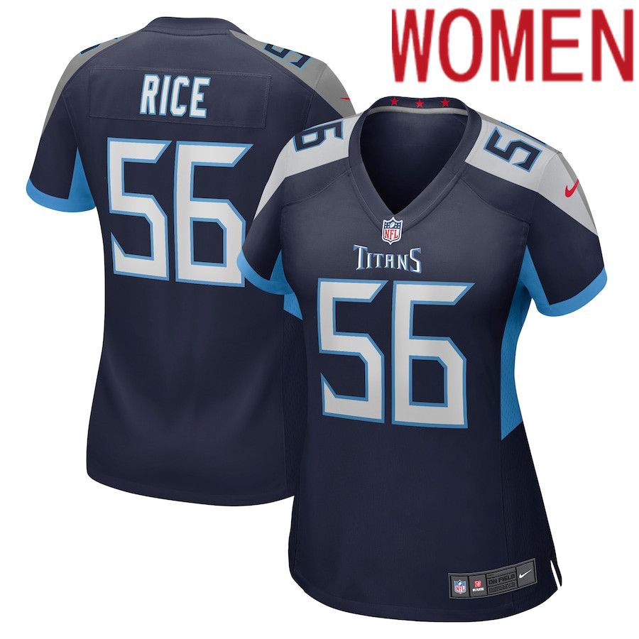 Women Tennessee Titans #56 Monty Rice Nike Navy Game NFL Jersey